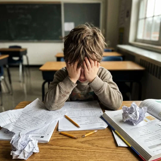 Niño con problemas de concentración